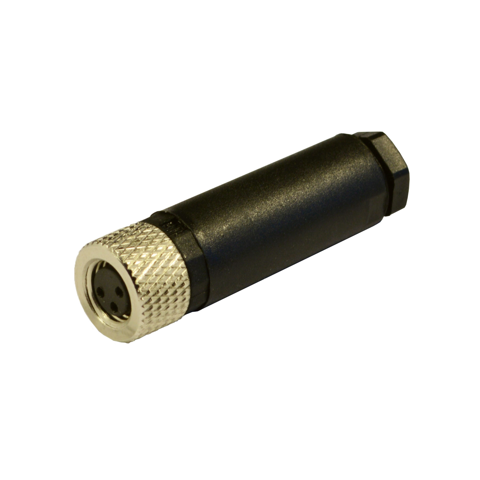M8 field attachable,female,180°,3p.,with screw contacts